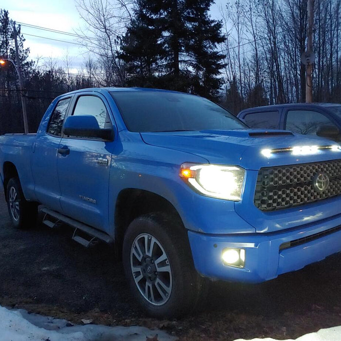 2021 Toyota Tundra TRD Sport Premium  Installed 5-Bar/Section Xenon White Raptor Style 15-LED Hood Bulge Behind Grille Light Kit