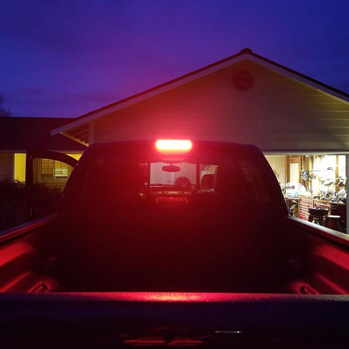 2006 Dodge Ram 1500  Installed Dark Red Lens F1 Style Strobe LED High Mount Third Brake/Clearance Light Assembly