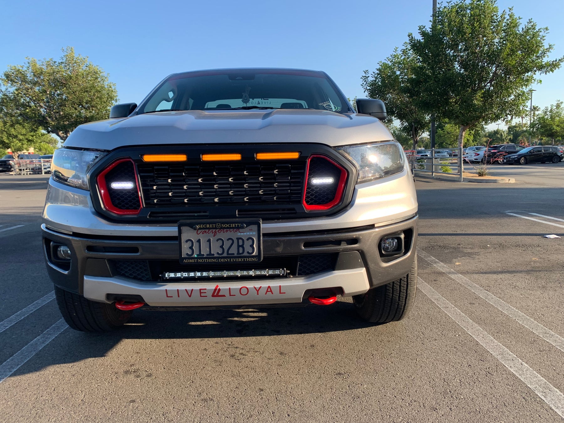 2020 Ford Ranger XLT Supercrew  Installed Front Grille Side Mount Xenon White LED Daylight Driving Light Kit