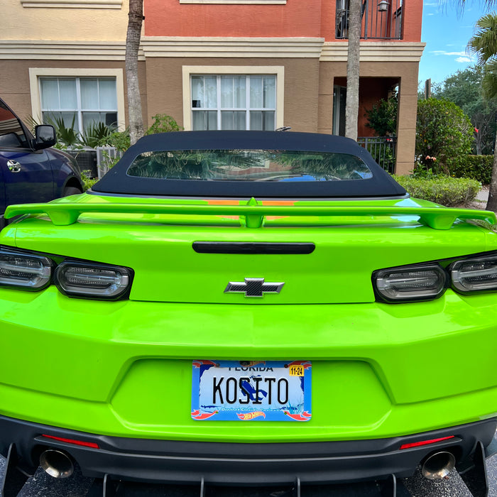 Camaro LT 2019   Installed Dark Smoked Lens F1 Style Strobe LED Trunk Lid Third Brake Light Bar Assembly