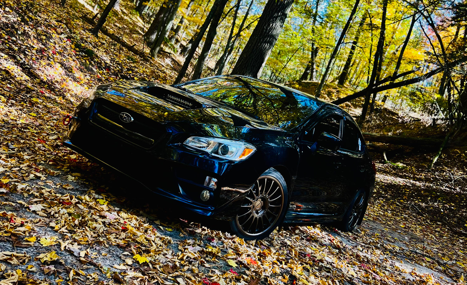 2015 wrx premium   Installed Hood Scoop Mount LED Light Bar Kit