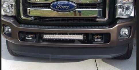 2016 Ford F250 Installed Lower Grille 20" LED Light Bar Kit