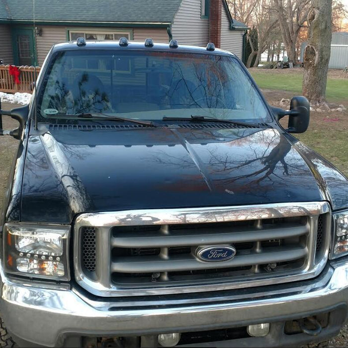 2000 Ford  F250 Installed 5pc Black Cab Smoked Lens Amber or White LED Rooftop Marker Lamps