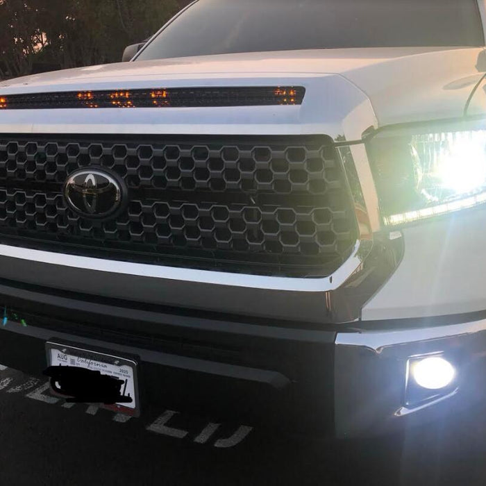 2020 Toyota Tundra  Installed 5-Bar/Section Xenon White Raptor Style 15-LED Hood Bulge Behind Grille Light Kit