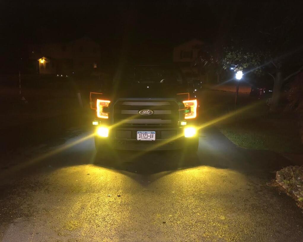 2015 Ford F150 Installed LED Headlight Bulbs