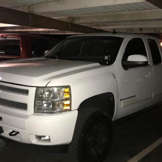 2009 Chevy Silverado Installed A-Pillar LED Pod Light Kit