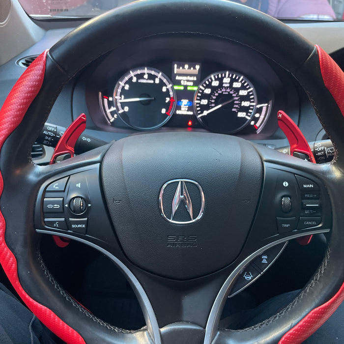 2019 Acura MDX Installed A-Spec Red Steering Wheel Paddle Shifter Extension