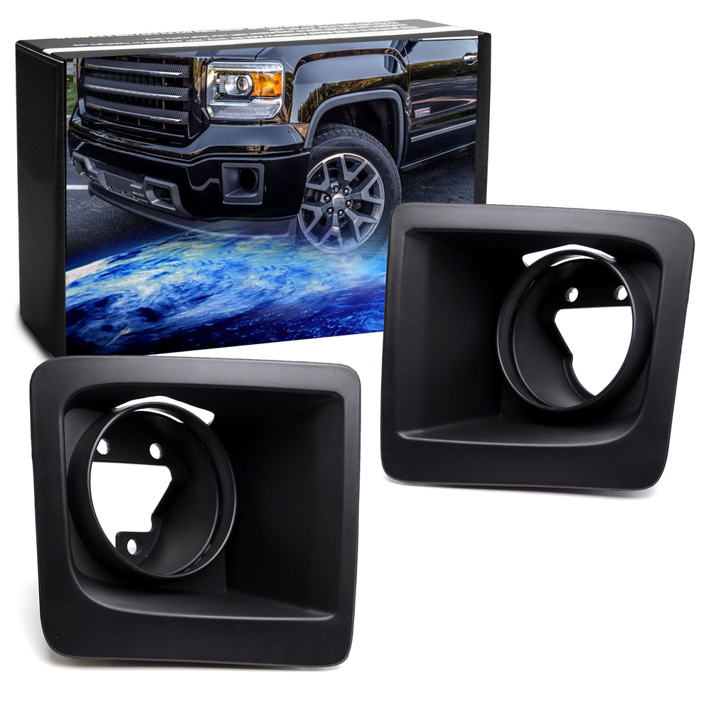 OE-Spec LH RH Lower Bumper Fog Light Bezel Covers For 2014-2016 GMC Sierra 1500