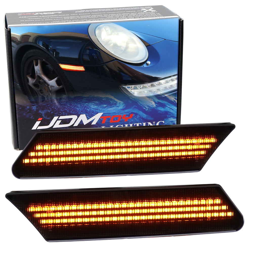 Euro Smoke Full LED Sequential Blink Side Markers For Porsche Cayman/Boxster/911