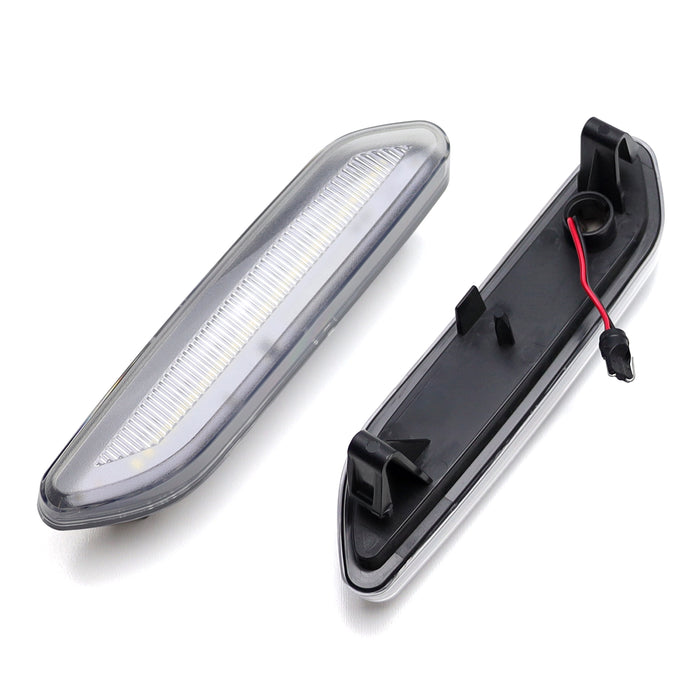 Clear Lens White LED Fender Side Marker Blinker Lights For MINI Cooper R60 R61