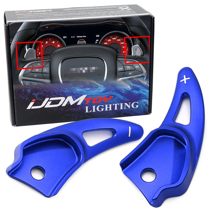 Blue Larger Aluminum Paddle Shifters For Challenger Charger Durango SRT/Hellcat