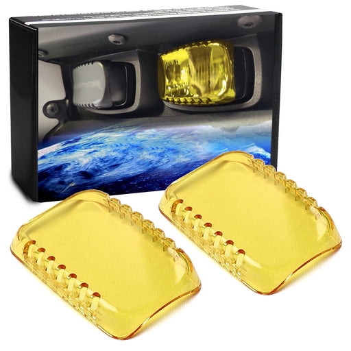 Yellow LED Pod Fog Light Shield Covers For Ford 21+ F150 Raptor, Bronco Raptor