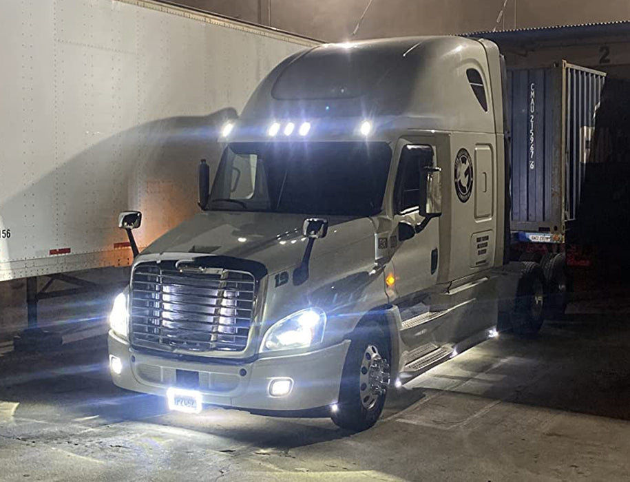 5pc Clear Lens White Full LED Cab Roof Light Kit For 08-14 Freightliner Cascadia