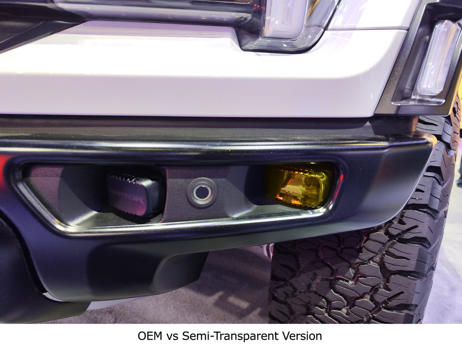 Yellow LED Pod Fog Light Shield Covers For Ford 21+ F150 Raptor, Bronco Raptor