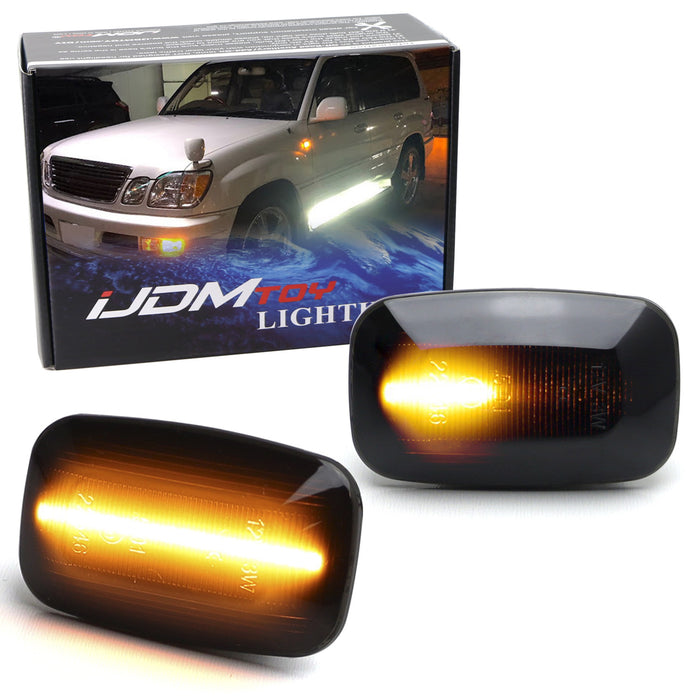 Smoked Lens Amber Sequential LED Side Marker For Toyota Land Cruiser Lexus LX470