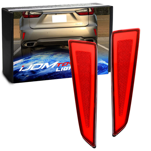 2-Layer Design Red Rear Bumper Reflector Lenses For Lexus 2015-21 RX350 RX450h