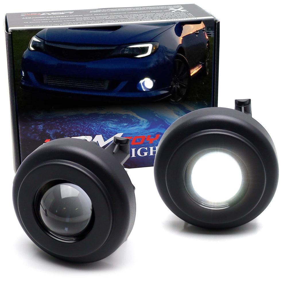 White 24W LED Projector Fog Lights w/ Hi/Lo Beam For Subaru WRX Impreza Forester