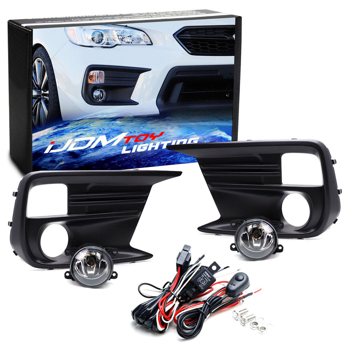 Clear Lens Halogen Fog Light Kit w/ Fog Bezel Covers, Relay Wiring For 18-21 WRX