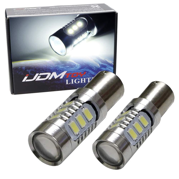 Xenon White 1157 BAY15d LED Replacement Bulbs, Replace 2057 2357 7528 P21/5W