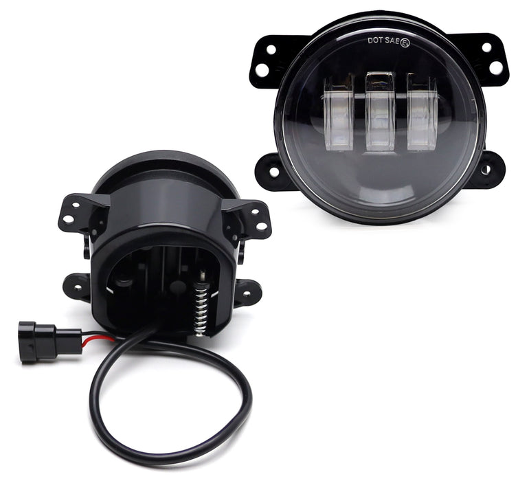 Clear Lens 3-Stripe White 20W High Power LED Fog Lights For Jeep Wrangler JK JL