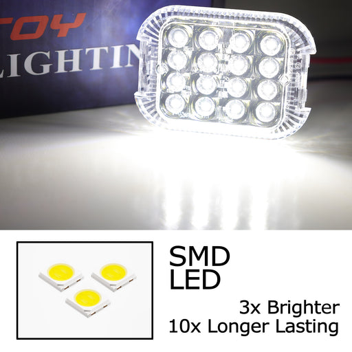 2 White 16-SMD Full LED Cabin Loading Tailgate Upper Dome Lamps For Ford Transit