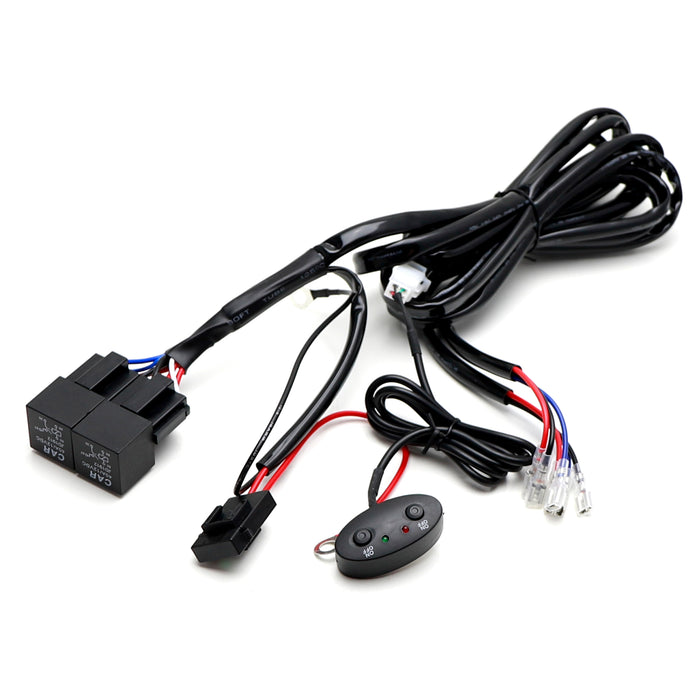 2-Output Relay Harness Wire w/ Dual Toggle Switch For LED Lightbar Pod Fog Lamps