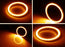 Pair 75mm Amber Yellow LED Headlight Retrofit Decoration Halo Ring Lighting Kit