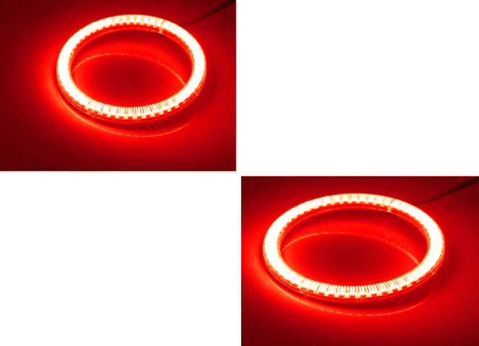 Pair 75mm Super Red LED Headlamp/Fog Retrofit Decoration Halo Ring Lighting Kit