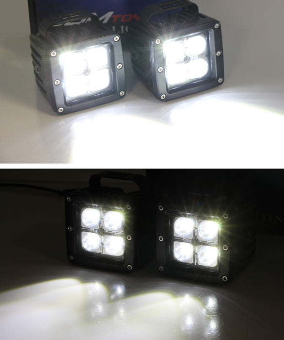 A-Pillar LED Pod Light Kit w/ Mounting Bracket, Relay For Ford 21+ F150, Raptor