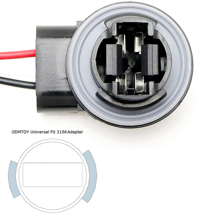 3156 2-Tab Socket w/ Pre-Wire Harness For Repair, Replacement, Install LED Bulbs