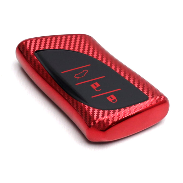 Red w/Carbon Fiber TPU Key Fob Protective Case For Lexus 18/19-up UX ES LS LC...