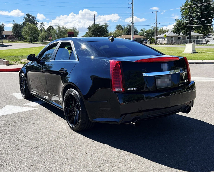 Black-Out Smoked Rear Bumper Reflector Lenses For Cadillac 2008-13 CTS 4Dr Sedan