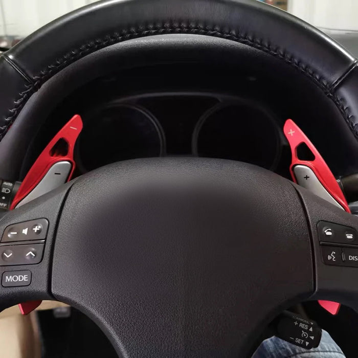 Sports Red Aluminum Steering Wheel Paddle Shifter Extension For Lexus 2006-13 IS