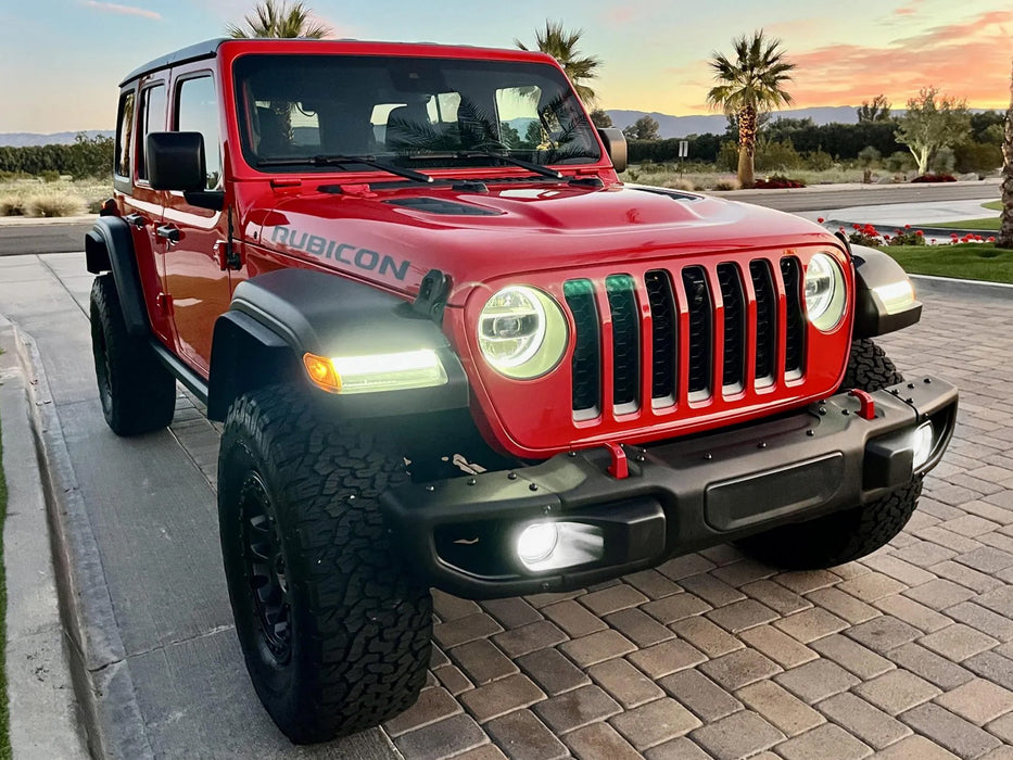 Clear Lens 3-Stripe White 20W High Power LED Fog Lights For Jeep Wrangler JK JL