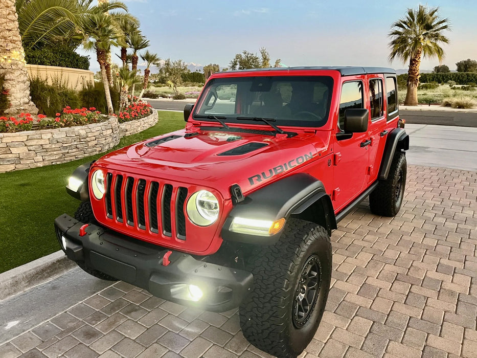 Clear Lens 3-Stripe White 20W High Power LED Fog Lights For Jeep Wrangler JK JL