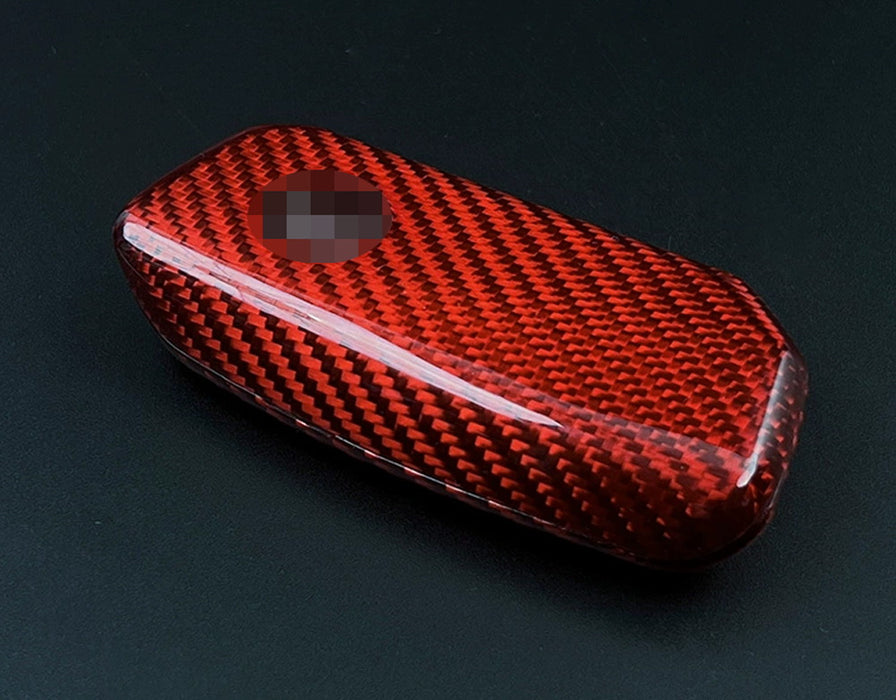 Real Red Carbon Fiber Key Fob Cover For BMW 2023-up X5 X6 X7 iX 5 7 Series i5 i7