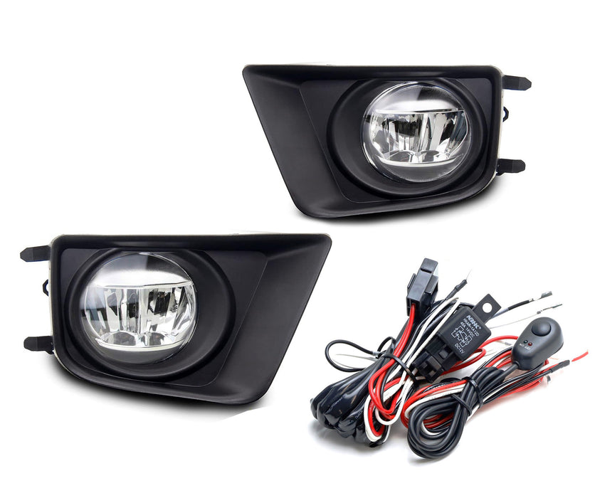 OEM-Spec White 15W LED Fog Light Kit w/Bezels Relay For Toyota 2012-2015 Tacoma