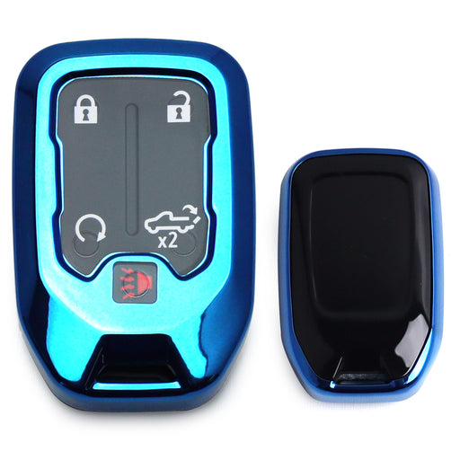 blue protective key fob case with face panel compatible with GMC Acadia