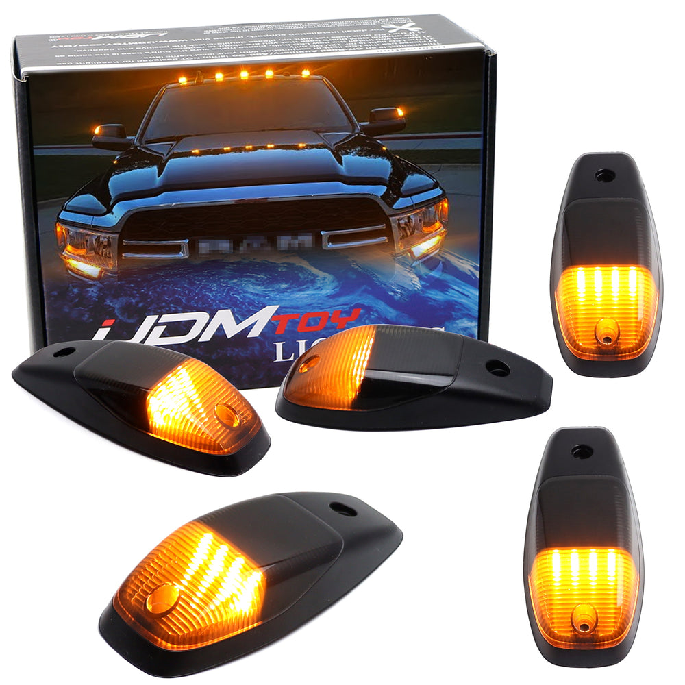 5pc Smoked Lens Amber Full LED Cab Roof Marker Light Kit For Dodge 2019-up RAM