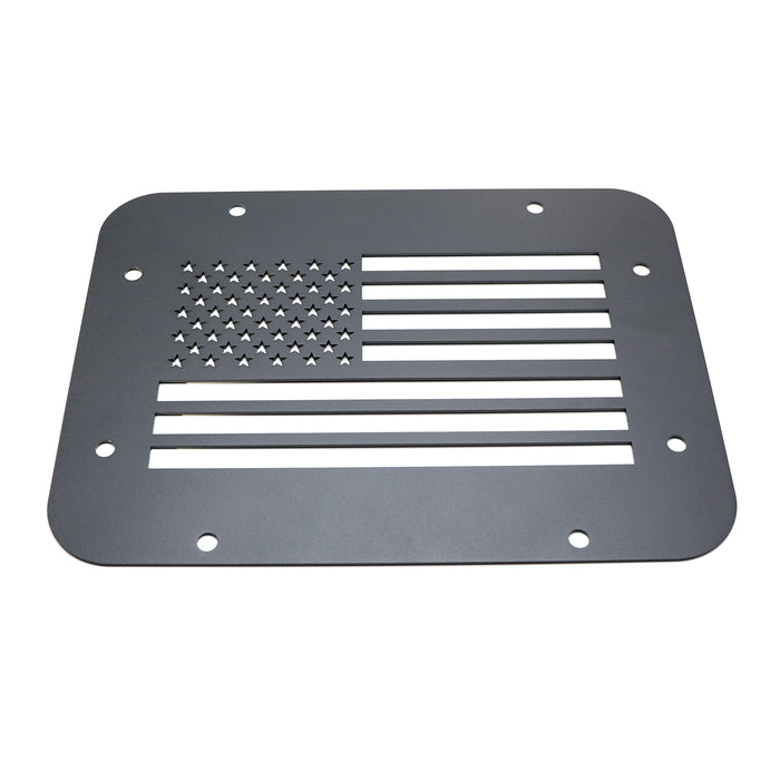 US Flag Style Tailgate Spare Tire Carrier Delete Plate For Jeep Wrangler JK JKU