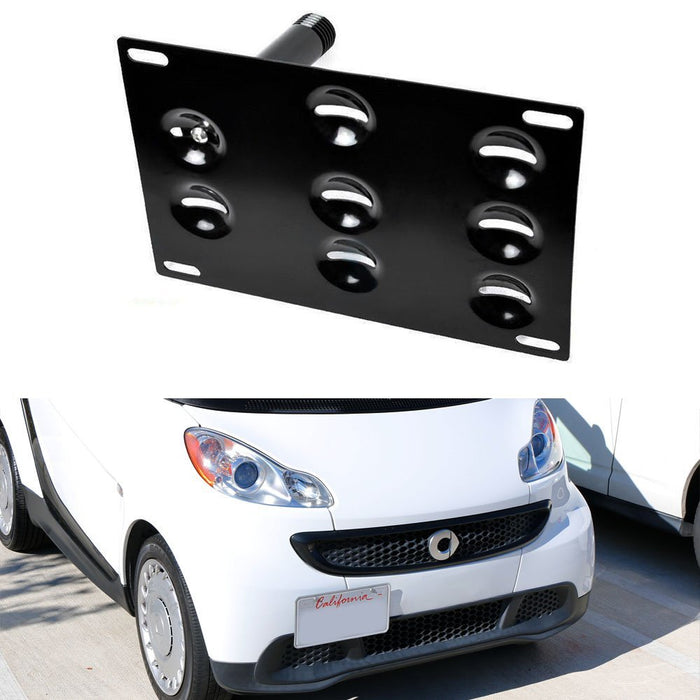 Bumper Tow Hook License Plate Mount Bracket Holder For 2007-up Smart Fortwo