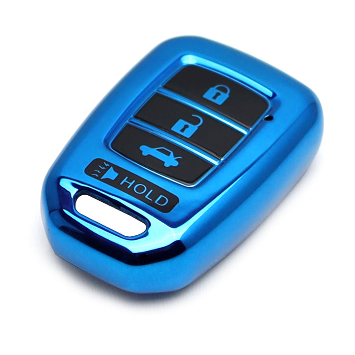 Blue TPU Key Fob Protective Case w/Face Panel Cover For 16-up Civic Accord HR-V