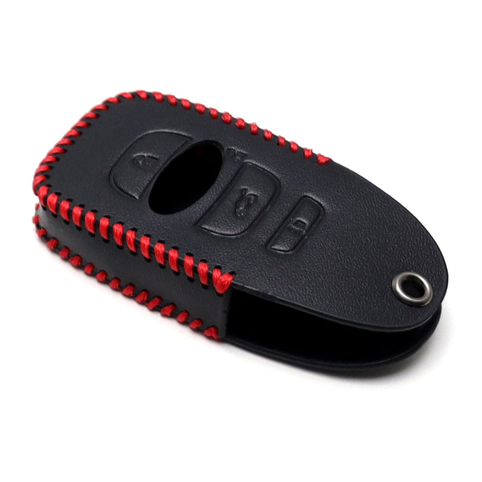 Black Premium Leather 3D Key Fob Holder Cover For Subaru BRZ WRX Legacy Outback