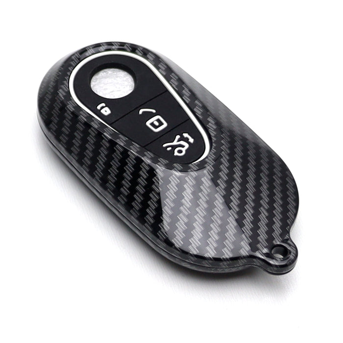 Black "Carbon" Key Fob Shell For Mercedes 22+ C E S EQS EQE Gen4 Oval Smart Key