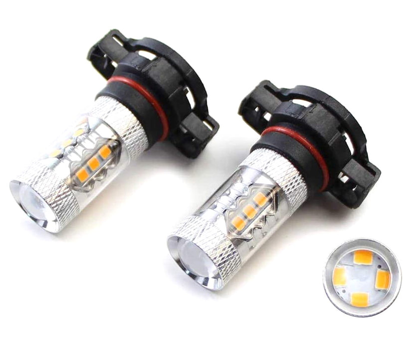 Clear Lens Yellow LED Fog Lights w/Bezel Cover, Wires For 14-15 GMC Sierra 1500