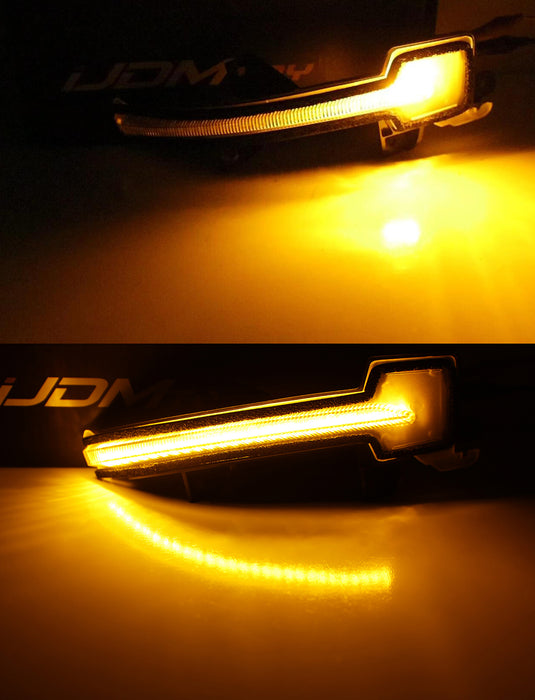 Clear Sequential Blink Full LED Strip Side Mirror Lights For 18-22 Honda Accord