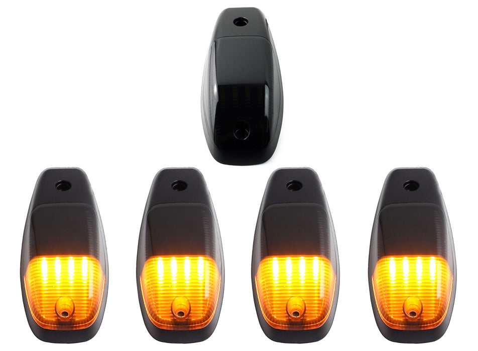 5pc Smoked Lens Amber Full LED Cab Roof Marker Light Kit For Dodge 2019-up RAM