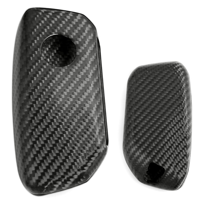 Real Black Carbon Fiber Key Fob Cover For BMW 2023+ X5 X6 X7 iX 5 7 Series i5 i7