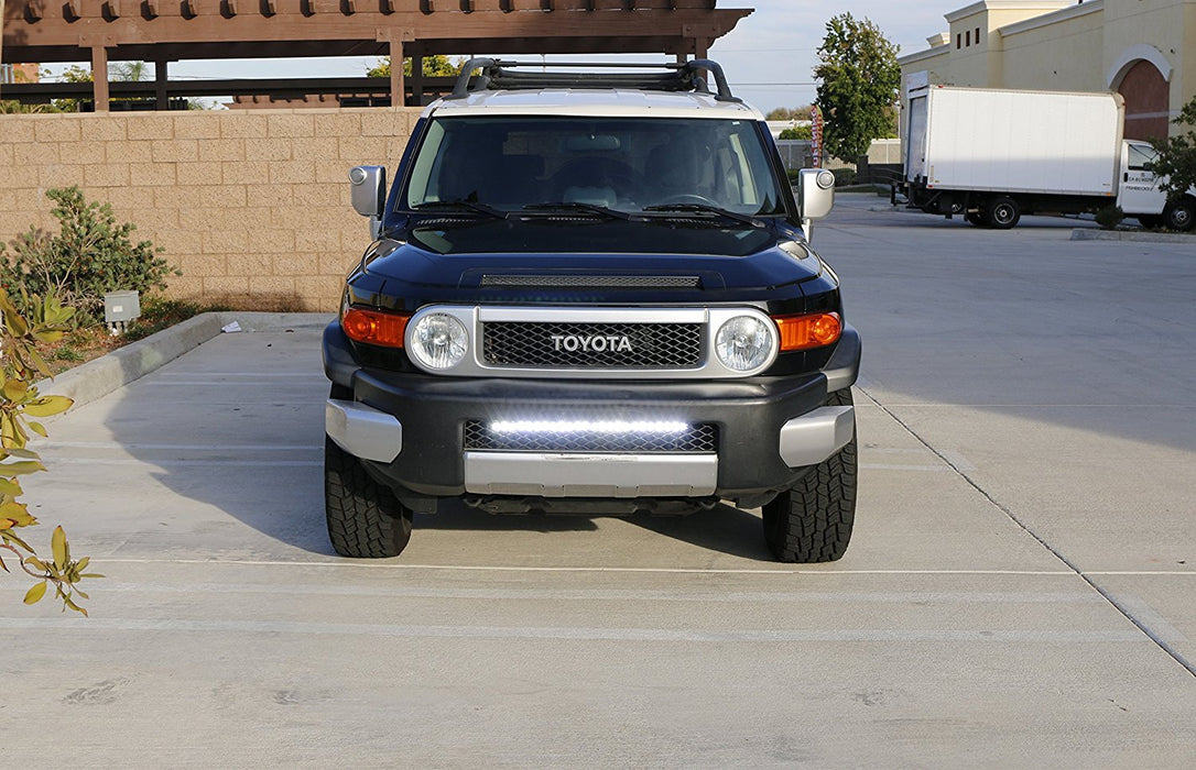 72W 25" LED Light Bar w/ Lower Bumper Brackets, Wirings For 2007-2014 FJ Cruiser