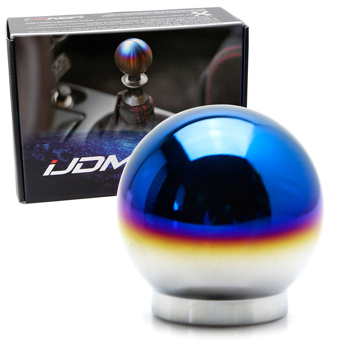 JDM Neo Chrome Round Shift Knob Fit For Acura Honda Mazda Nissan Toyota, etc